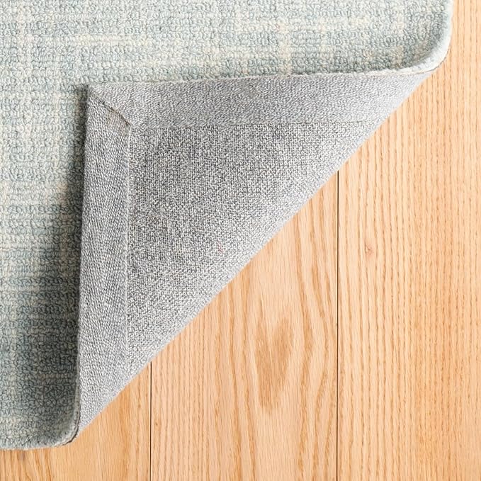 Dash and Albert Crosshatch Wool Area Rug - 2' x 3' Sky Blue Solid Hand Micro Hooked Accent Rug - Durable, High Traffic Areas Bedroom, Hallway, Stairs - Premium Luxury Hotel Quality Soft Breathable