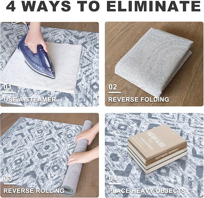 KILOCOCO Hallway Runner Rug 2.6'x16' Washable Printed Moroccan Runner Rugs Non Slip Entryway Rugs Soft Indoor Long Floor Rug for Bedroom Kitchen Living Room Geometric Boho Carpet Runners, Grey White