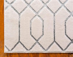 Marilyn Monroe Glam Collection Area Rug - Trellis (9'x 12' Rectangle, White Silver/ Silver)