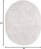 Unique Loom Finsbury Collection Area Rug - Meghan (7' 10" x 10' Oval, Gray and Ivory)
