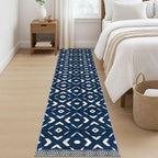 KILOCOCO Hallway Runner Rug 2'x8' Runners for Hallways Soft Washable Runner Rugs Non Slip Printed Low-Pile Runners for Bedroom Kitchen Living Room Laundry Room Boho Rugs, Blue