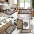 Machine Washable Runner Rug 32" x 96", Non Slip Kitchen Mat for Floor, Absorbent Entryway Rug for Kitchen, Bedroom, Living Room, Hallway, Door (Roll Packing)