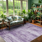 Abstract 3x5 Area Rug for Living Room Bedroom Entryway Purple Grey