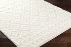 Hauteloom Eivin Living Room, Bedroom Area Rug - Plush Pile - Cream - 6'7" x 9'