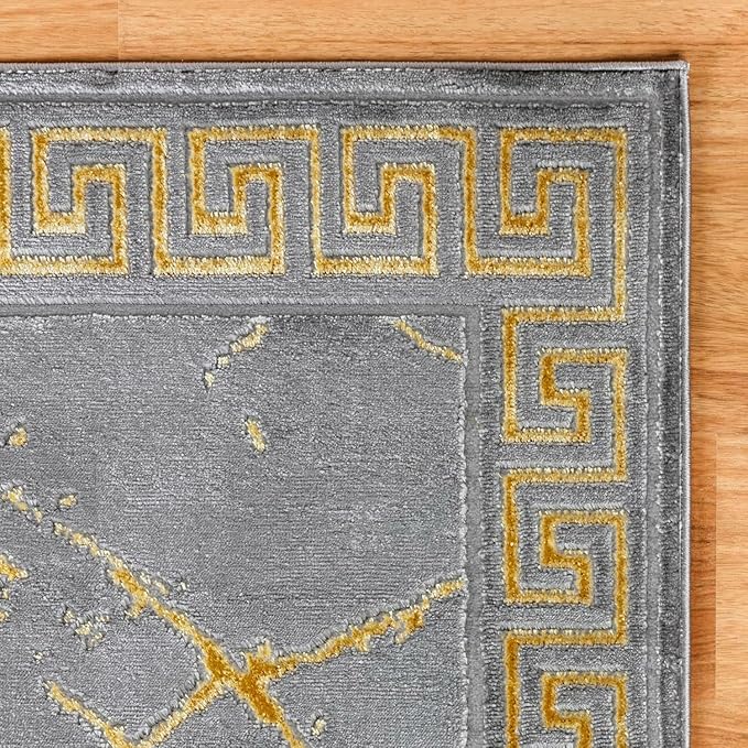 GLORY RUGS Area Rugs Marble 2x3 Grey Gold Carpet Modern Abstract Rug Living Room Dining Bedroom Rug