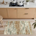 GENIMO 2x3 Rugs for Entryway, Washable Bathroom Kitchen Rugs Non Slip, Modern Abstract Soft Small Area Rug Indoor, Low Pile Throw Carpet, Orange Green
