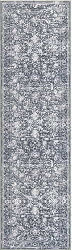 KILOCOCO Hallway Runner 2x7 Rug Runner Printed Vintage Floral Washable Kitchen Runners Non-Slip Rubber Backed Runners for Hallways Laundry Room Distressed Boho Rugs for Entryway Bedroom, Grey