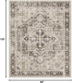 RUGGABLE Washable Vintage Area Rug – Kamran Hazel 8x10, Stain-Resistant, Non-Slip – Large Machine Washable Rugs for Living Room, Bedroom, Hallway, Entryway & Office–with Standard Pad