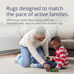 Abani Terra Cream 2' x 3' Area Rug for Living Room, Bedroom - Geometric Lines Pattern - Durable & Easy to Clean