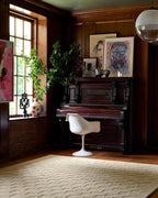 Loloi Leanne Ford Craven Collection CVN-04 Oatmeal/Dove 7'-9" x 9'-9" Area Rug Checkered, Patterned, Neutral, Living Room, Bedroom, Dining Room