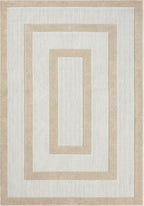 Abani Area Rugs - Modern Minimalist Pattern - Cream Rug for Living Room, Bedroom, Dining Room - Indoor/Outdoor - Easy to Clean - Non-Shedding - 6' x 9"