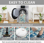 Easy-Going Boho Area Rug 2x3 Washable Entryway Rugs Front Door Mat Indoor Entrance Non-Slip Medallion Distressed Small Entry Rug for Living Room Bedroom Bathroom Lightweight Carpet, Vintage Multi