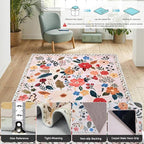Floral Rug Door Mat Indoor Entrance 2x3 Rug Washable Small Area Rug Non-Slip Low-Pile Floor Carpet for Indoor Entryway Front Entrance Kids Room（Pink）