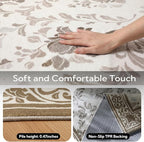 SOULFUL Medium Pile 3x5 Area Rug - Soft Underfoot Small Entryway Rug - Brown Boho Floral - Washable Non-Slip - Perfect for Living Room Bedroom Foot Kids Room Reading Nook