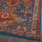LUXE WEAVERS Moroccan Floral Blue 8x10 Area Rug for Living Room