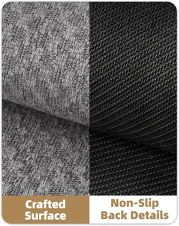 Color&Geometry Large Front Door Mat Indoor Entrance Non Slip Rubber Backed, 36"x56" Indoor Door Mats for Entryway, Dirt Trapper Double Doormat, Washable, Dark Grey (Rolled-up NO Creases)