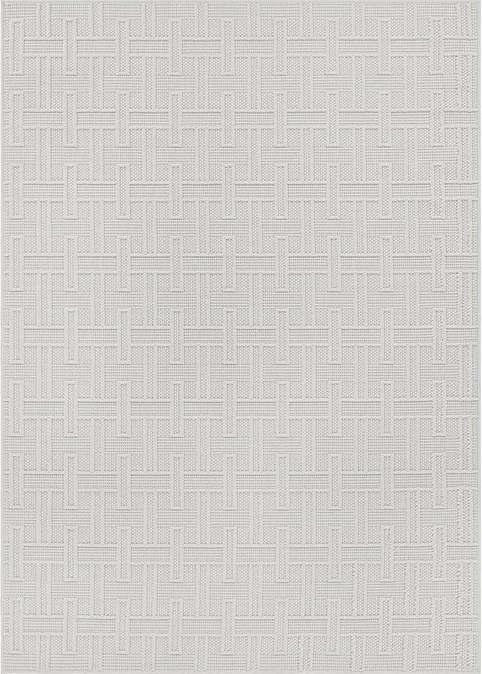 Micro Loop Indoor Rug White 9x12 Boho Geometric Neutral Area Rugs for Living Room Soft Luxury Modern Low and High Pile Durable Stain Resistant Non-Shedding Indoor Area Carpet 9 x 12