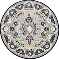 Unique Loom Narenj Collection Classic Traditional Medallion Textured Design Area Rug, 10' 0" x 10' 0", Navy Blue/Tan