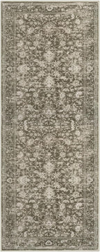 KILOCOCO Hallway Runner 2x5 Kitchen Runner Rug Printed Vintage Floral Washable Non-Slip Runners for Hallways Laundry Room Rugs Distressed Boho Rug Runners for Bedroom, Taupe/Green