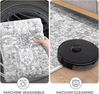 KOZYFLY Runners for Hallways 2x6 Ft Washable Kitchen Runner Rug Boho Runner Rug for Entryway Indoor Printed Oriental Faux Wool Floor Carpet Runner for Bedroom Kitchen Hall, Gray