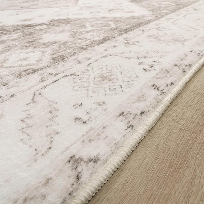Paco Home Oriental Area Rug with Faded Vintage Look in Beige, Size: 2'8" x 4'11"