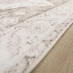 Paco Home Oriental Area Rug with Faded Vintage Look in Beige, Size: 5'3" x 7'3"