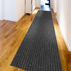 Ottomanson 2'7" x 31' Hallway Runner with Scraper Pile - Extra Durable Non-Slip Rug Mat for Indoor & Outdoor Use - Ideal for Kitchen, Entryway & Garage - High-Traffic Carpet, Black