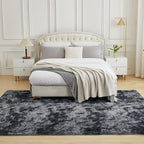 Andency Soft Area Rugs for Living Room Bedroom, 5x8 Fluffy Shaggy Bedside Rug, Non-Slip Large Shag Fuzzy Plush Carpets for Bedroom Kids Dorm Nursery Home Decor Aesthetic, Tie-Dyed Dark Grey