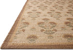 Loloi Chris Loves Julia Rue Collection RUE-01 Wheat/Sage 8'-6" x 11'-6" Area Rug Jute Neutral Floral Living Room Bedroom Rug