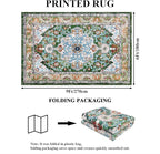 U'Artlines Boho Vintage Area Rug 6x9 Machine Washable Low Pile Soft Floor Carpet Non Slip Non Shedding Accent Rug for Living Room Bedroom Entryway Dining Room Office Green