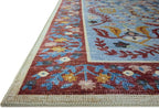 Loloi Rifle Paper Co. Canopy Collection CNP-03 Red/Blue 5'-0" x 5'-0" Round Accent Rug