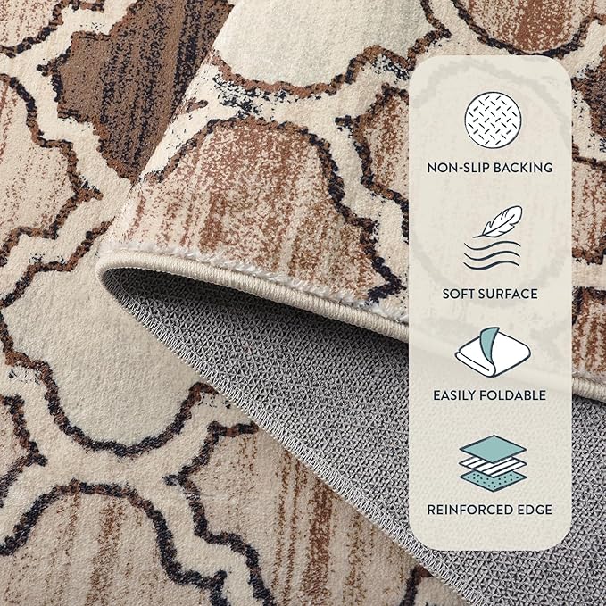 Lahome Moroccan Entry Rug - 2x3 Small Area Rug Washable Rug Non-Slip- Rugs for Entryway Soft Throw Bathroom Door Mat Indoor Entrance Capet for Bedroom Laundry Room