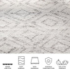 SAFAVIEH Adirondack Collection Runner Rug - 2'6" x 14', Light Grey & Grey, Modern Diamond Distressed Design, Non-Shedding & Easy Care, Ideal for High Traffic Areas in Living Room, Bedroom (ADR131C)
