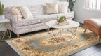 Unique Loom Versailles Collection Traditional Classic Floral Motif Area Rug (2' 2 x 3' 0 Rectangular, Slate Blue/ Ivory)