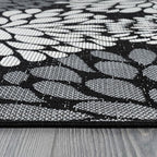 Beverly Rug Outdoor Rug 6x9 Modern Exotic Tropical Leaf Area Rugs for Indoor and Outdoor Patio Deck Porch Garden Water Resistant Washable Outside Carpet (6 x 9 Dark Gray)