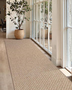 Color&Geometry Door Mat 3'x12' Runner Rug with Rubber Backing, Non Slip Washable Hallway Runner Kitchen Runner Rug, Carpet Runners for Hallway Living Room Bedroom, Beige (Rolled-up NO Creases)