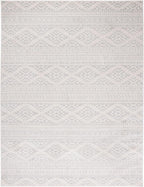 SAFAVIEH Area Rug 8x10 - Tulum Collection - Large - Ivory & Light Grey, Moroccan Boho Tribal Design, Non-Shedding & Easy to Clean, Ideal for Living Room, Bedroom, Dining Space (TUL272G)