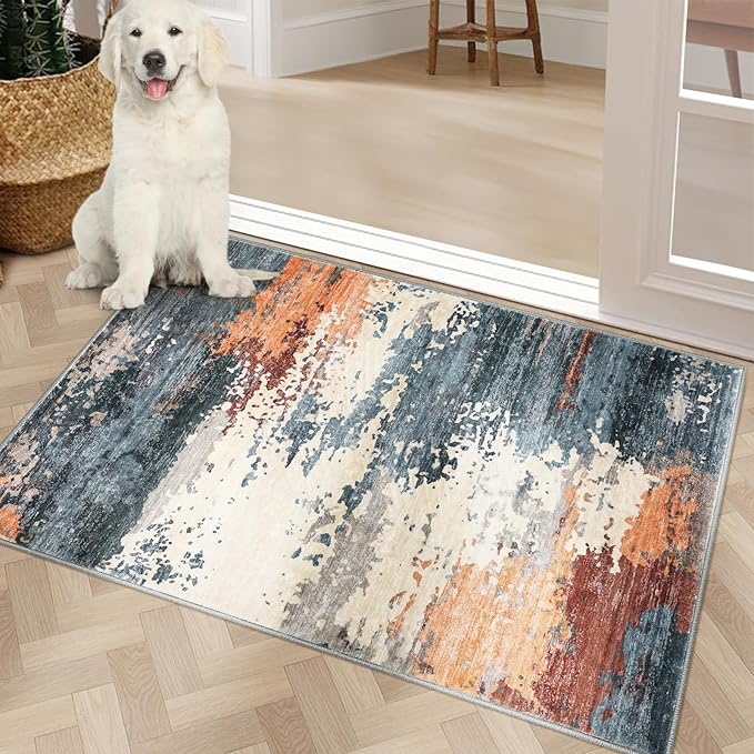 COMSLE Door Mat Soft Absorbent Indoor Front Entryway Rug Machine Washable Entrance Mats for Muddy Paws Non Slip Throw Rugs 32" x 48" Doormat for Inside Foyer Bedroom - Yellow