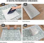 Vintage Floral 3x5 Rug, Sage Green White Entryway Rug Small Area Rug Washable Non-Slip Throw Rug, Thin Printed Faux Wool Low-Pile Kitchen Rugs Super Soft Capet for Entrance Bedroom Office