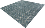 Unique Loom Outdoor Trellis Collection Area Rug - Tribal Trellis (10' Square Teal/Ivory)