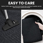 IOHOUZE Washable Area Rug 6x9 Non Slip Rubber Backed Rugs for Living Room, Dining Room Rugs Bedroom Rug, Woven Indoor Floor Carpet for Living Room Nursery Office, Black/Grey