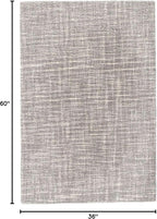 Dash and Albert Crosshatch Wool Area Rug - 3' x 5' Dove Grey Solid Hand Micro Hooked Accent Rug - Durable, High Traffic Areas Bedroom, Hallway, Stairs