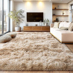 Upgrade Non-Slip Plush Rugs for Living Room, Soft Shaggy Carpets for Living Room, Fuzzy Rugs for Kids' Room, Perfect Decor for Modern Home Tie Dye Camel 5x7 Feet