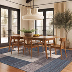 Rugshop Contemporary Blue Geometric Boxes Non-Slip Area Rug Non-Shedding for Living Room, Dining Room and Office, 10' x 14'