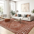 ILANGO Moroccan Area Rugs 8'x10' for Living Room Machine Washable Modern Rugs with Rubber Backing Non Slip Carpet for Dedroom Farmhouse Dining Room, Ultra-Thin, Foldable, Easy Clean