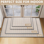Door Mat 17"x30",Door Mat Indoor Entrance Dirt Resistant and Absorbent Non-Slip Rubber Backing Front Door Mats Washable Low-Profile Indoor Mats for Entryway, Inside Entrance Easy Clean Gray