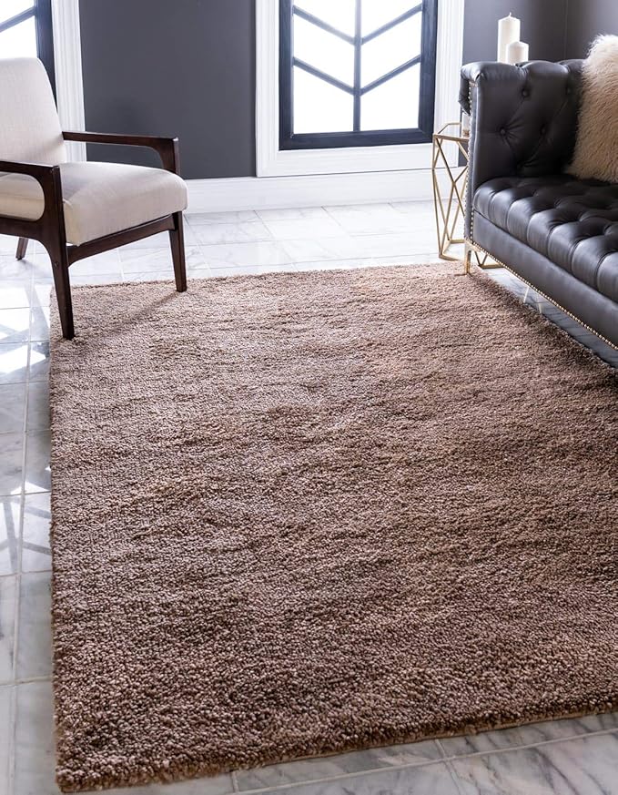 Unique Loom Solo Collection Area Rug - Calabasas (5' 3" x 7' 7" Rectangle, Light Brown)