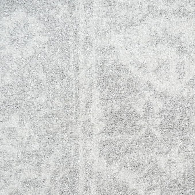 Nourison Home Astra Machine Washable Grey 5'3" x 7' Area Rug - Easy Clean, Non Shedding, Bed Room, Living Room, Dining Room, Kitchen (5' x 7')
