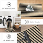 Black and Tan Outdoor Rug 24"x35", Washable Reversible Striped Front Door Mat,Cotton Hand-Woven Layered Door Mats Farmhouse Throw Rugs for Entryway Porch Decor Home Entrance