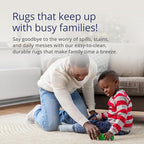 Abani Nuevo Collection Area Rug - Transitional Beige/Cream Design -5'3" x 7'6" - Easy to Clean - Durable for Kids & Pets - Non-Shedding - Medium Pile - Soft Feel - for Living Room, Bedroom